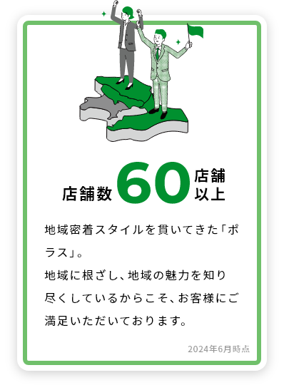 地域密着で地元に詳しいポラスです。