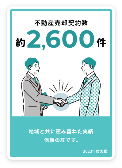 不動産売却契約数2,689件 地域と共に積み重ねた実績信頼の証です。